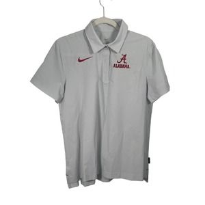 Nike Alabama Crimson Tide Dri Fit On Field Grey Polo Shirt Quick Dry Women Large